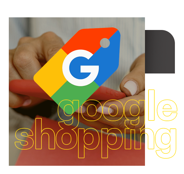 Uma pessoa está segurando uma etiqueta do Google Shopping nas mãos