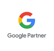 Um logotipo do Google Partner em um fundo branco.