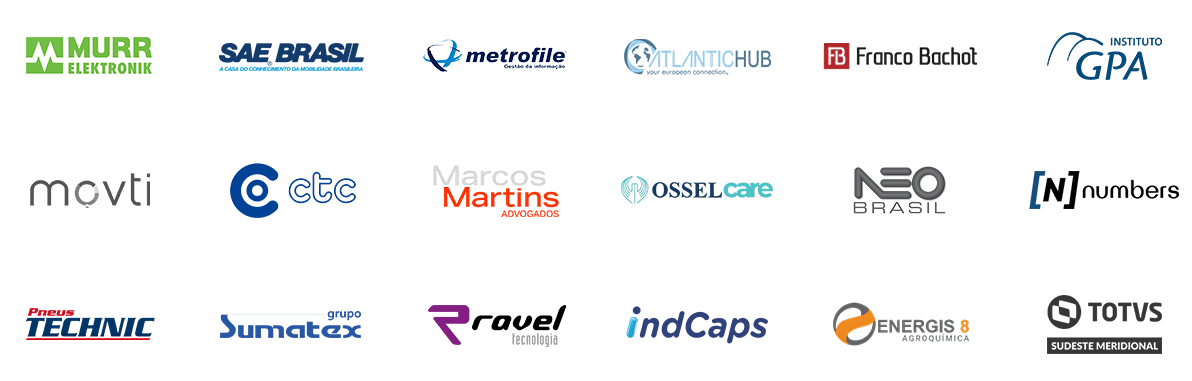 Logos de clientes atendidos pela Incandescente